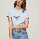 Bay Gradient Logo Cotton T-Shirt Pepe Jeans L20F2F422 Women