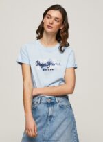 Bay Gradient Logo Cotton T-Shirt Pepe Jeans L20F2F422 Women