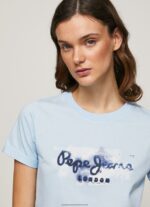 Bay Gradient Logo Cotton T-Shirt Pepe Jeans L20F2F422 Women - Image 3