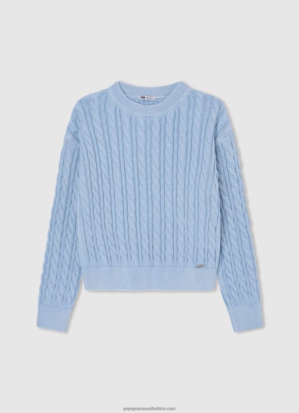 bay_rounded_collar_braided_jersey_pepe_jeans_l20f2f1406_girl.jpg Bay Rounded Collar Braided Jersey Pepe Jeans L20F2F1406 Girl - Image 1