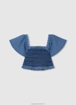 Bay Sia Top In Denim Fabric Pepe Jeans L20F2F1446 Girl - Image 2
