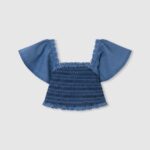 Bay Sia Top In Denim Fabric Pepe Jeans L20F2F1446 Girl