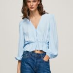 Bay V-Neck Cropped Fit Top Pepe Jeans L20F2F326 Women