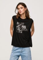 Black Armhole Sleeves Logo T-Shirt Pepe Jeans L20F2F419 Women - Image 2