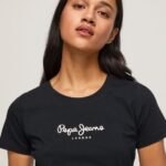 Black Basic Logo T-Shirt Pepe Jeans L20F2F400 Women