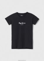 Black Basic Logo T-Shirt Pepe Jeans L20F2F400 Women - Image 5
