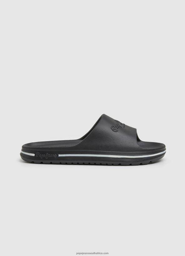 black_beach_slide_flip_flops_pepe_jeans_l20f2f1274_men.jpg Black Beach Slide Flip Flops Pepe Jeans L20F2F1274 Men - Image 1