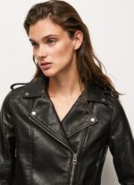 Black Biker Jacket With Epalules Shoulders Pepe Jeans L20F2F116 Women - Image 3