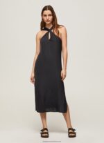 Black Casey Plain Satin Dress Pepe Jeans L20F2F186 Women - Image 2