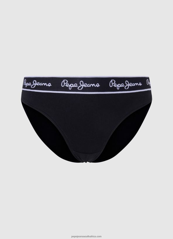 black_classic_panty_with_printed_logo_pepe_jeans_l20f2f550_women.jpg Black Classic Panty With Printed Logo Pepe Jeans L20F2F550 Women - Image 1