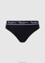 Black Classic Thong With Printed Logo Pepe Jeans L20F2F549 Women