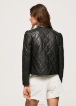 Black Diamond Design Leather Jacket Pepe Jeans L20F2F140 Women - Image 4