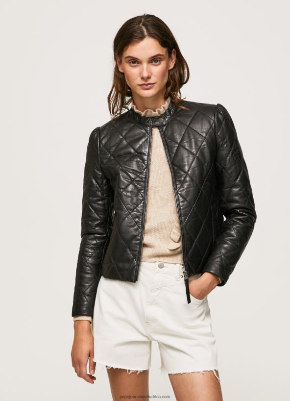 black_diamond_design_leather_jacket_pepe_jeans_l20f2f140_women.jpg Black Diamond Design Leather Jacket Pepe Jeans L20F2F140 Women - Image 1