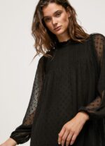 Black Dot-Print Mini Dress Pepe Jeans L20F2F207 Women - Image 3
