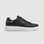 Black Eaton Part Leather Sneakers Pepe Jeans L20F2F1198 Men