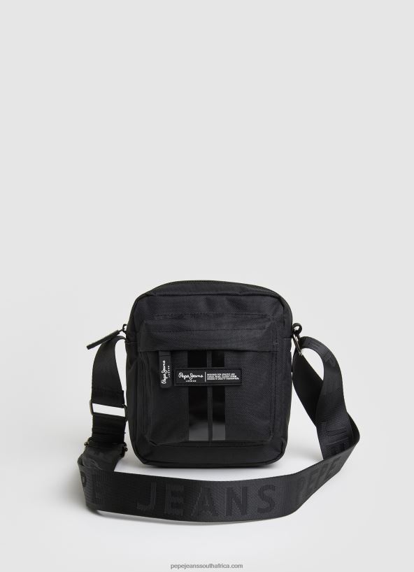 black_embossed_logo_fabric_crossbody_bag_pepe_jeans_l20f2f1292_men.jpg Black Embossed Logo Fabric Crossbody Bag Pepe Jeans L20F2F1292 Men - Image 1