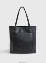 Black Embossed Logo Tote Bag Pepe Jeans L20F2F711 Women - Image 4