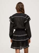Black Embroidered Detailing Mini Dress Pepe Jeans L20F2F190 Women - Image 4