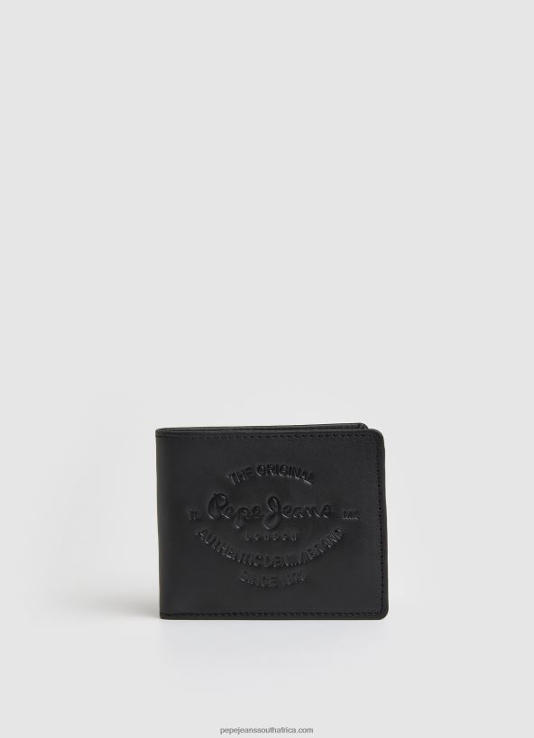 black_engraved_logo_leather_wallet_pepe_jeans_l20f2f1298_men.jpg Black Engraved Logo Leather Wallet Pepe Jeans L20F2F1298 Men - Image 1