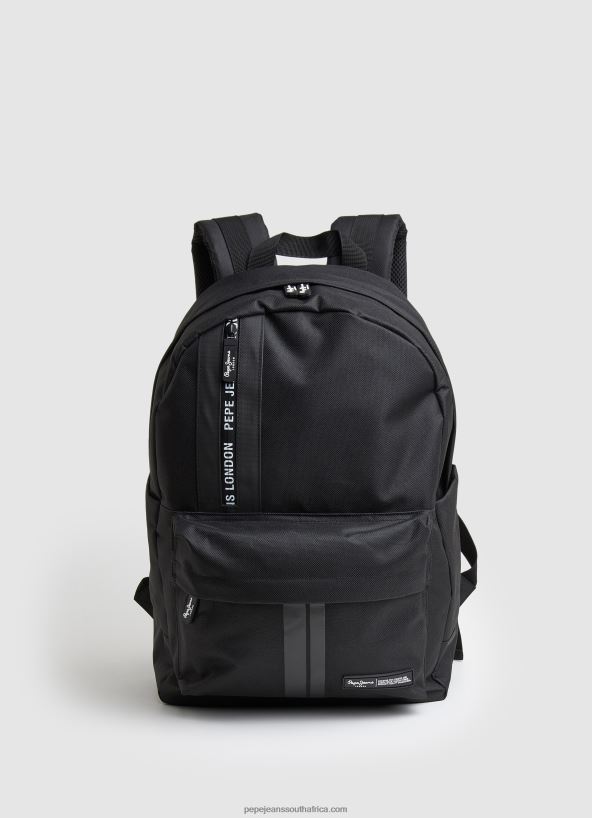 black_fabric_backpack_with_line_details_pepe_jeans_l20f2f1294_men.jpg Black Fabric Backpack With Line Details Pepe Jeans L20F2F1294 Men - Image 1