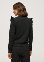 Black Frilled Cotton Jumper Pepe Jeans L20F2F283 Women - Image 4