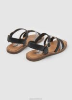 Black Irma Divine Leather Sandals Pepe Jeans L20F2F1336 Girl - Image 4
