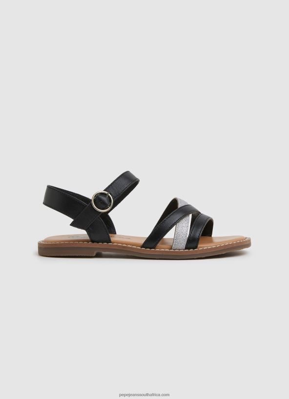 black_irma_divine_leather_sandals_pepe_jeans_l20f2f1336_girl.jpg Black Irma Divine Leather Sandals Pepe Jeans L20F2F1336 Girl - Image 1