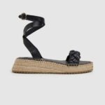 Black Kate Braided Wedge Sandals Pepe Jeans L20F2F676 Women