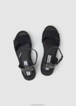 Black Kate Fabric Wedge Sandals Pepe Jeans L20F2F671 Women - Image 2
