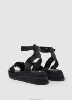 Black Kate Fabric Wedge Sandals Pepe Jeans L20F2F671 Women - Image 4