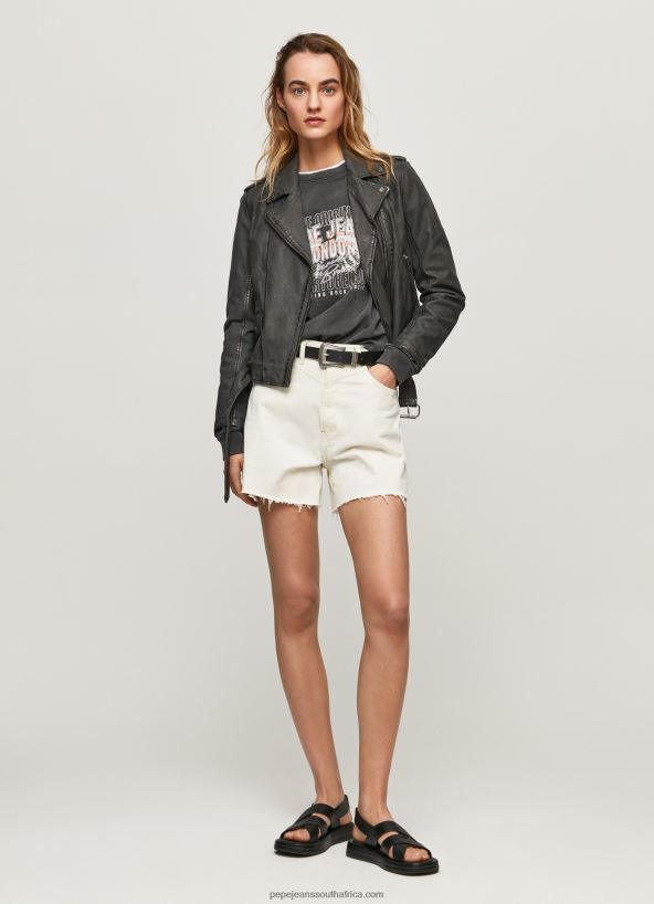 black_lamb_leather_biker_jacket_pepe_jeans_l20f2f114_women.jpg Black Lamb Leather Biker Jacket Pepe Jeans L20F2F114 Women - Image 1