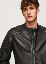 Black Lamb Leather Biker Jacket Pepe Jeans L20F2F835 Men - Image 3