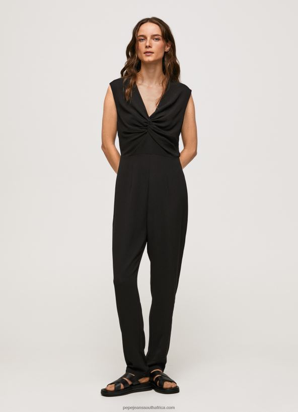 black_long_dungarees_with_knoted_details_pepe_jeans_l20f2f157_women.jpg Black Long Dungarees With Knoted Details Pepe Jeans L20F2F157 Women - Image 1