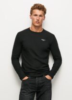 Black Long-Sleeved Cotton T-Shirt Pepe Jeans L20F2F1008 Men - Image 3