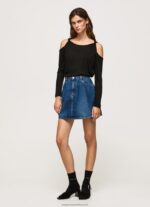 Black Long Sleeved T-Shirt With Straps Pepe Jeans L20F2F399 Women - Image 2