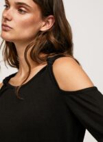 Black Long Sleeved T-Shirt With Straps Pepe Jeans L20F2F399 Women - Image 3