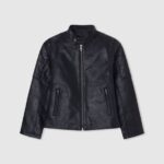 Black Padded Shoulder Biker Jacket Pepe Jeans L20F2F1571 Boy