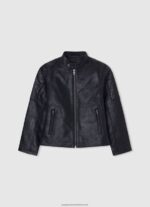 Black Padded Shoulder Biker Jacket Pepe Jeans L20F2F1571 Boy