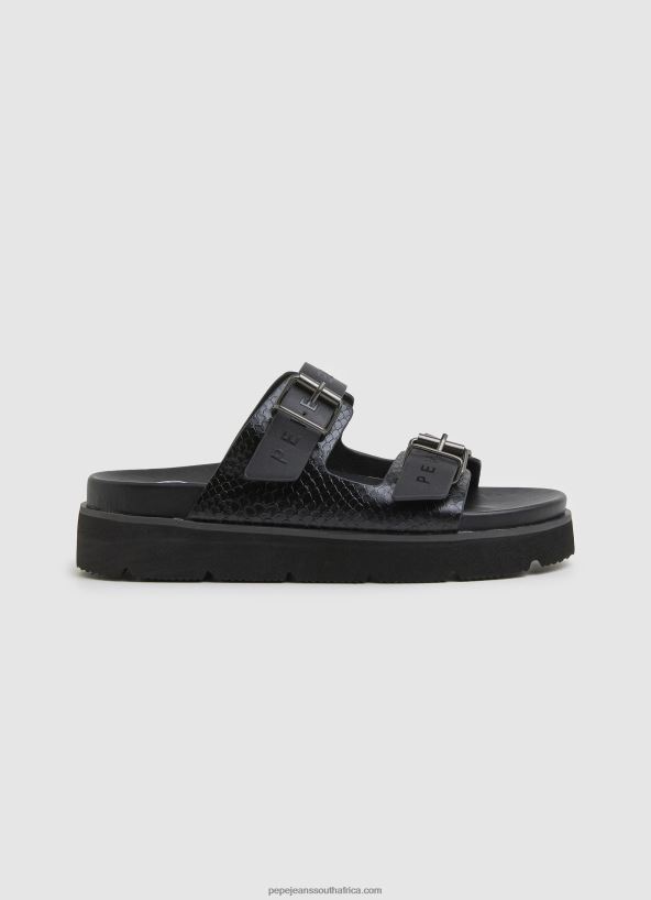 black_pola_park_double_buckle_sandals_pepe_jeans_l20f2f670_women.jpg Black Pola Park Double Buckle Sandals Pepe Jeans L20F2F670 Women - Image 1