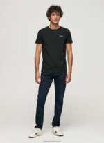 Black Printed Logo Cotton T-Shirt Pepe Jeans L20F2F1012 Men - Image 2