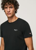 Black Printed Logo Cotton T-Shirt Pepe Jeans L20F2F1012 Men - Image 3