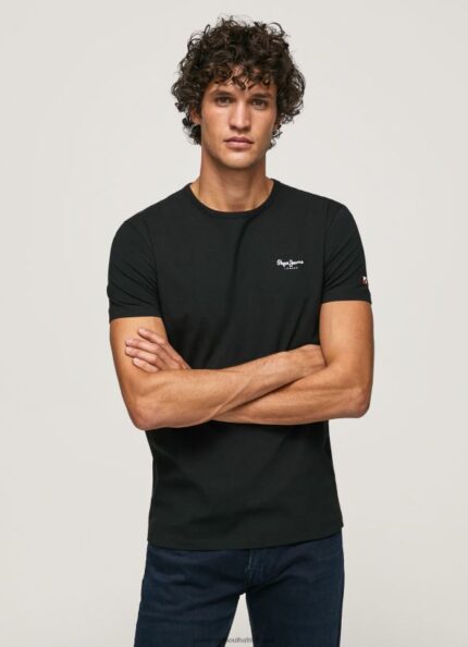 Black Printed Logo Cotton T-Shirt Pepe Jeans L20F2F1012 Men