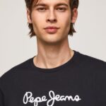 Black Printed Logo Cotton T-Shirt Pepe Jeans L20F2F1019 Men