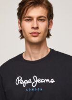Black Printed Logo Cotton T-Shirt Pepe Jeans L20F2F1019 Men