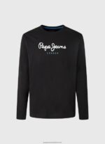 Black Printed Logo Cotton T-Shirt Pepe Jeans L20F2F1019 Men - Image 4