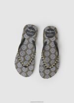 Black Rake Coin Beach Flip Flops Pepe Jeans L20F2F704 Women - Image 2