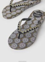 Black Rake Coin Beach Flip Flops Pepe Jeans L20F2F704 Women - Image 3