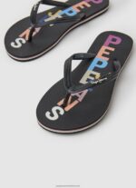 Black Rake Letters Beach Flip Flops Pepe Jeans L20F2F697 Women - Image 3