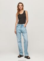 Black Ribbed Armhole-Sleeved T-Shirt Pepe Jeans L20F2F440 Women - Image 2