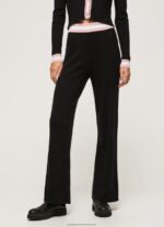 Black Ribbed Knit Trousers Pepe Jeans L20F2F306 Women - Image 2